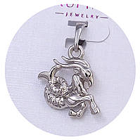 Кулон ХР із знаком зодіаку "Козеріг". Родій. Довжина: 22 мм Ширина: 18 мм