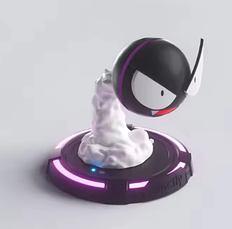 Ультразвуковий зволожувач повітря Gastly Humidifier 4.0 з LED підсвіткою, чорний, фото 4