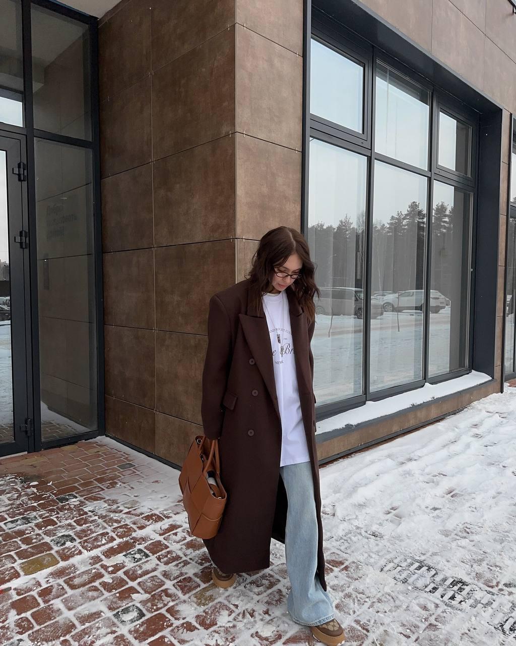 Пальто з кашеміру без підкладу Модель: 1511-1589 Колір: шоколад, фото 1