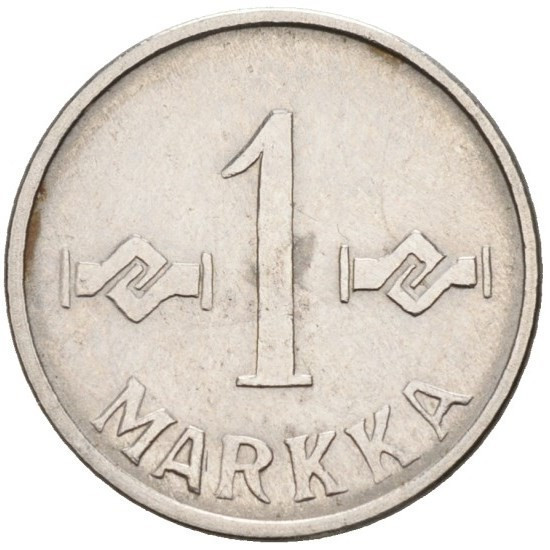 Монета Фінляндії 1 марка 1953-62 рр., фото 1
