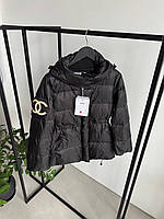 Чорна жіноча тепла куртка Шанель Chanel