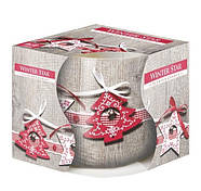 Свічки ароматизовані в склянці Bispol Польща Зимова зірка, фото 2