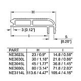 Профіль NE3080LAS алюмінієвий, без покриття з висотою 80мм, папа, для N-Case System. Сумісний з пластиковим куточком, фото 2