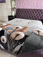 Теплий і пухнастий плед на овчині з кульбабкою 150*210см