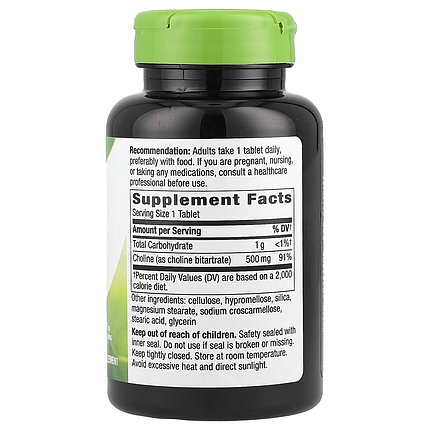 Харчова добавка Nature's Way Choline 500 mg 100 Tabs, фото 2