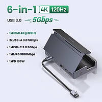 Ugreen 6 in 1 док станція для Steam Deck/Asus ROG Ally (CM800)