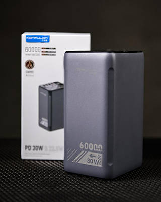 Повербанк Універсальна мобільна батарея Konfulon A47Q, PD 30W, 60000 mAh, 6xUSB-A, 2xUSB-C Green ПП8199
