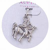 Кулон ХР із знаком зодіаку "Стрілець". Родій. Довжина: 23 мм Ширина: 17 мм