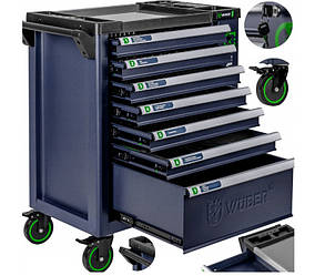 Металевий візок тумба для інструментів із 7 ящиками Wuber W05001 на колесах