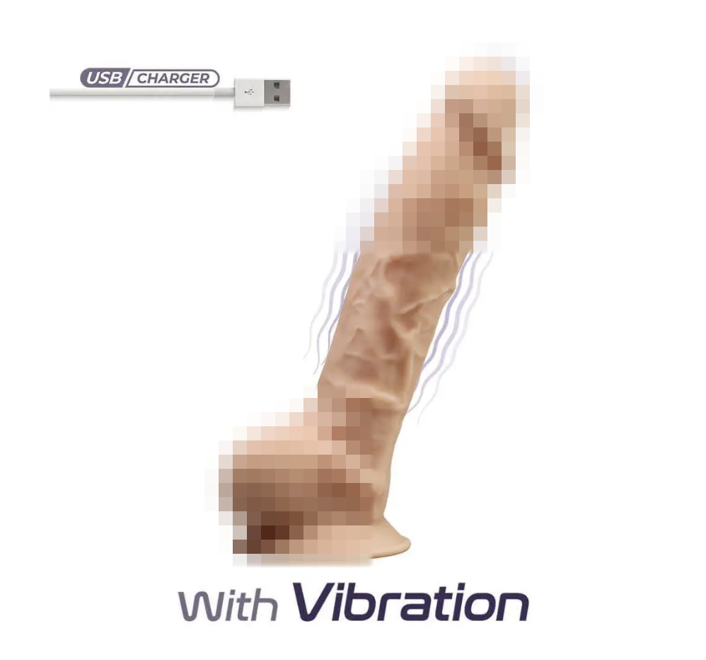 Реалістичний вібратор SilexD Vetus Vibro Flesh (MODEL 1 size 8in), 21,5х4,2 см., фото 1