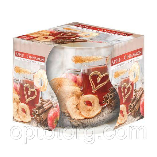 Свічки ароматизовані в склянках Bispol Польща Apple-Cinnamon, фото 1