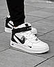 Чоловічі зимові кросівки Nike Air Force 1 LV8 High White black Winter Fur Найк Форс ЛВ8 білі чорні високі шкіра хутро, фото 7