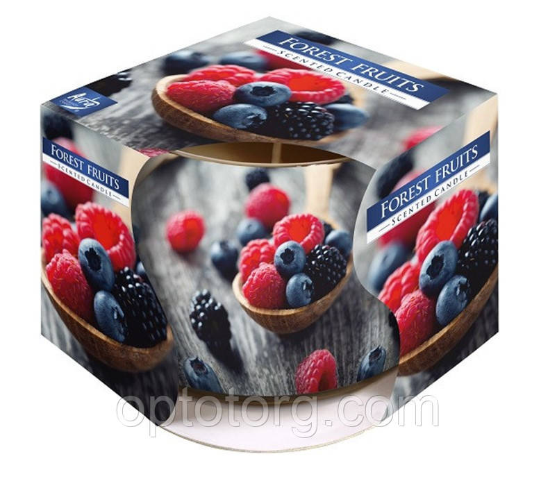 Свічки ароматизовані в склянці Bispol Польща Ягідний мікс, фото 1