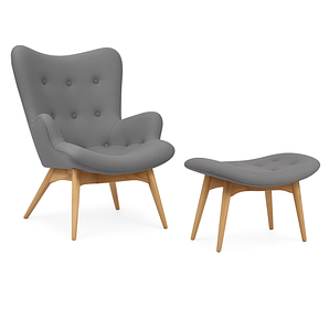 Крісло на ніжках Флорино з табуреткою, отоманкою, всі кольори