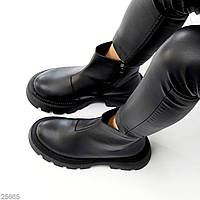 Жіночі шкіряні черевики зимові Чорні "Rosta"