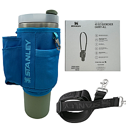 Чохол-сумка для термокухля Stanley Quencher 1,18 л (40 oz) з ремінцем і кишенями KT7001809 синього кольору