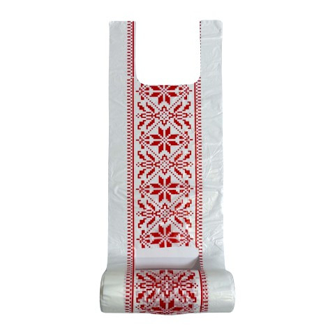 Пакет майка "Вишиванка" в рулоні 22х42см 13мкм (100 шт/рул.), фото 1