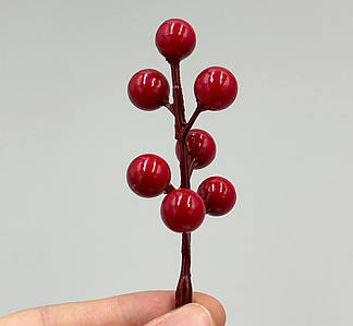 Декоративна гілка / Калина Лакова / Поштучно / 7*1 см / Темно-Червоний №22