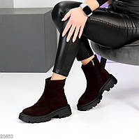 Жіночі замшеві черевики зимові Коричневі "Rosta" 38рр!!!