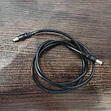 DC-DC кабель 5,5х2,5 - 5,5х2,1 мм чорного кольору. DC подовжувач 0,95 м, фото 2