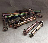 Анкер однорозпірний анкерний болт з гайкою SRTR М6/8х100 мм сталевий жовтий цинк, фото 4