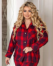 Жіноча байкова піжама великого розміру Розміри: 50-52, 54-56, 58-60, фото 4