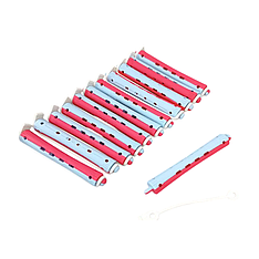 Бігуді-коклюшки Hots Professional для хімічної завивки волосся, червоно-сині, 12 шт (HP4204)