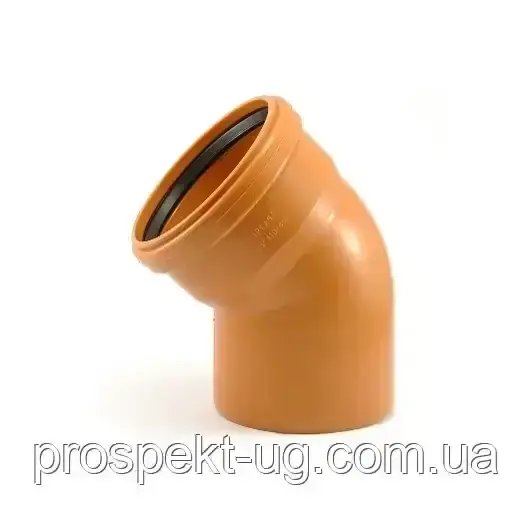 Коліно ПВХ 315 мм 45° зовнішня каналізація Magnaplast, фото 1