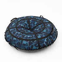 Тюбінг Абстракція Синій 100 см Плюшка для катання по снігу Санки коло надувний