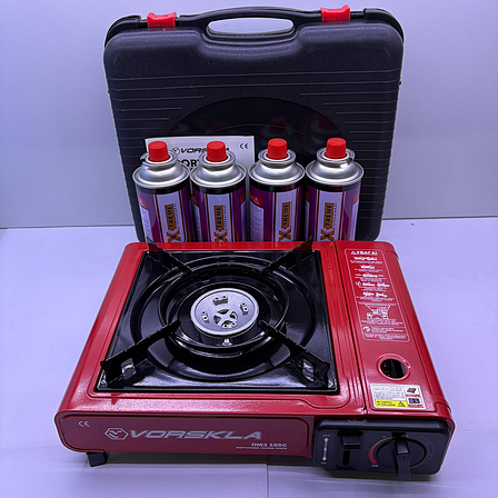 Портативна газова плита + 4 газові балони по 220г, фото 1