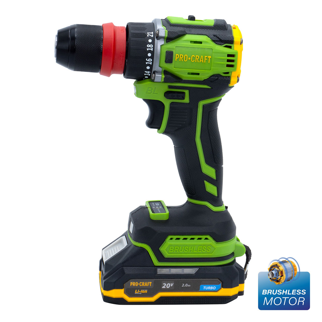 Шуруповерт Procraft PA18Pro DFR (з 1 АКБ 2Аг), фото 1