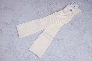 Білі високі гольфи заколінники жіночі кашемир