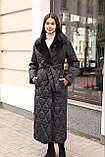 Зимове жіноче тепле довге пальто ПВ-385 шоколадний, фото 4