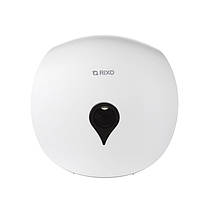 Тримач диспенсер для туалетного паперу стандарт і джамбо рулон Rixo Maggio P003W білий ударостійкий пластик, фото 3