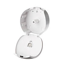 Тримач диспенсер для туалетного паперу стандарт і джамбо рулон Rixo Maggio P003W білий ударостійкий пластик, фото 4