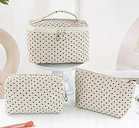 Дорожный набор косметичек органайзер 3 шт Polka Dots