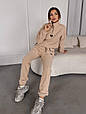 Трендовий флісовий костюм Модель: АР-5-10522 Колір: молочний, беж, моко, шоколад, смарагд, графіт, чорний, фото 3