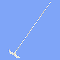 Двохлопастна мішалка L-600мм н/ж з покриттям PTFE для верхньоприводних мішалок (ширина лопостей 120мм)