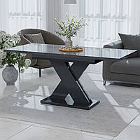 Обідній розсувний стіл Неман ЛАМАР МДФ Сірий глянець