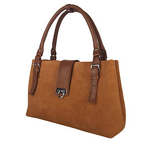 Сумка жіноча "Луіза" натуральна шкіра, руда,замш