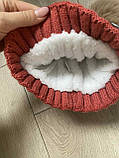 Kmt Style Вязана тепла шапка з помпонами 12-18 місяців 86 см, фото 3