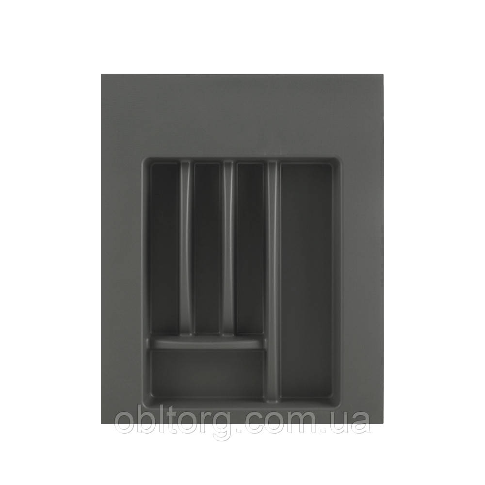 Лоток для столових приборів W=450-400мм L=500мм H=45 антрацит матовий Італія, фото 1