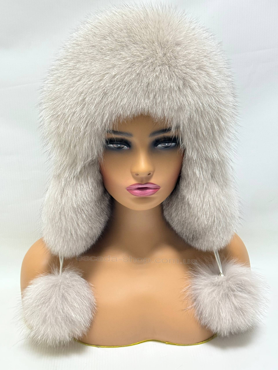 Шапка жіноча з хутра песця "Вушанка", фото 1