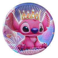 Тарілки святкові одноразові дитячі "Стiч Дiвчинка". Розмір:18см. В упак: 10шт.