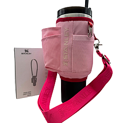 Чохол-сумка для термокухля Stanley Quencher 1,18 л (40 oz) з ремінцем і кишенями KT7001806 рожевого кольору