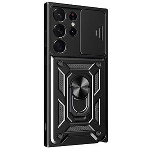 Протиударний чохол Ummi Camshield Serge Ring для Samsung Galaxy S21 Ultra | Броньований з кільцем-підставкою Чорний