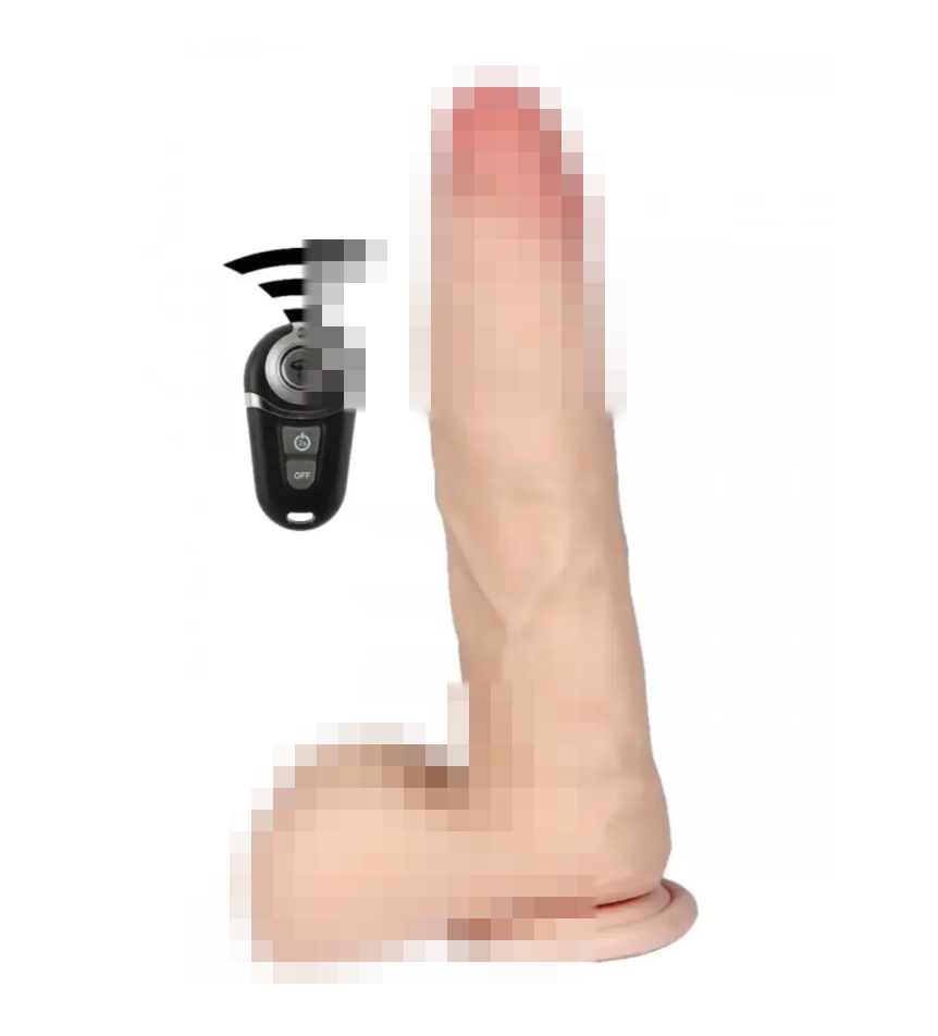 Вібратор з кібершкіри з ротацією та пультом ДУ LOVECLONEX NEPTUN, 23х4,8 см., фото 1