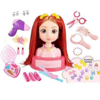 Манекен для зачісок (косметика, перукарські інструменти, заколки, резинки, в коробці) SR 007