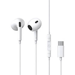 Навушники Type-C з мікрофоном провідні Baseus Encok CZ17 Semi-In-Ear Wired Earphones (Type-C, DAC, 1.1 m). White