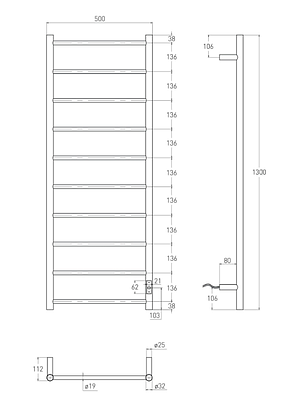 VOLLE AQUA RONDA R 120W, 500*1300мм de la noche, фото 3